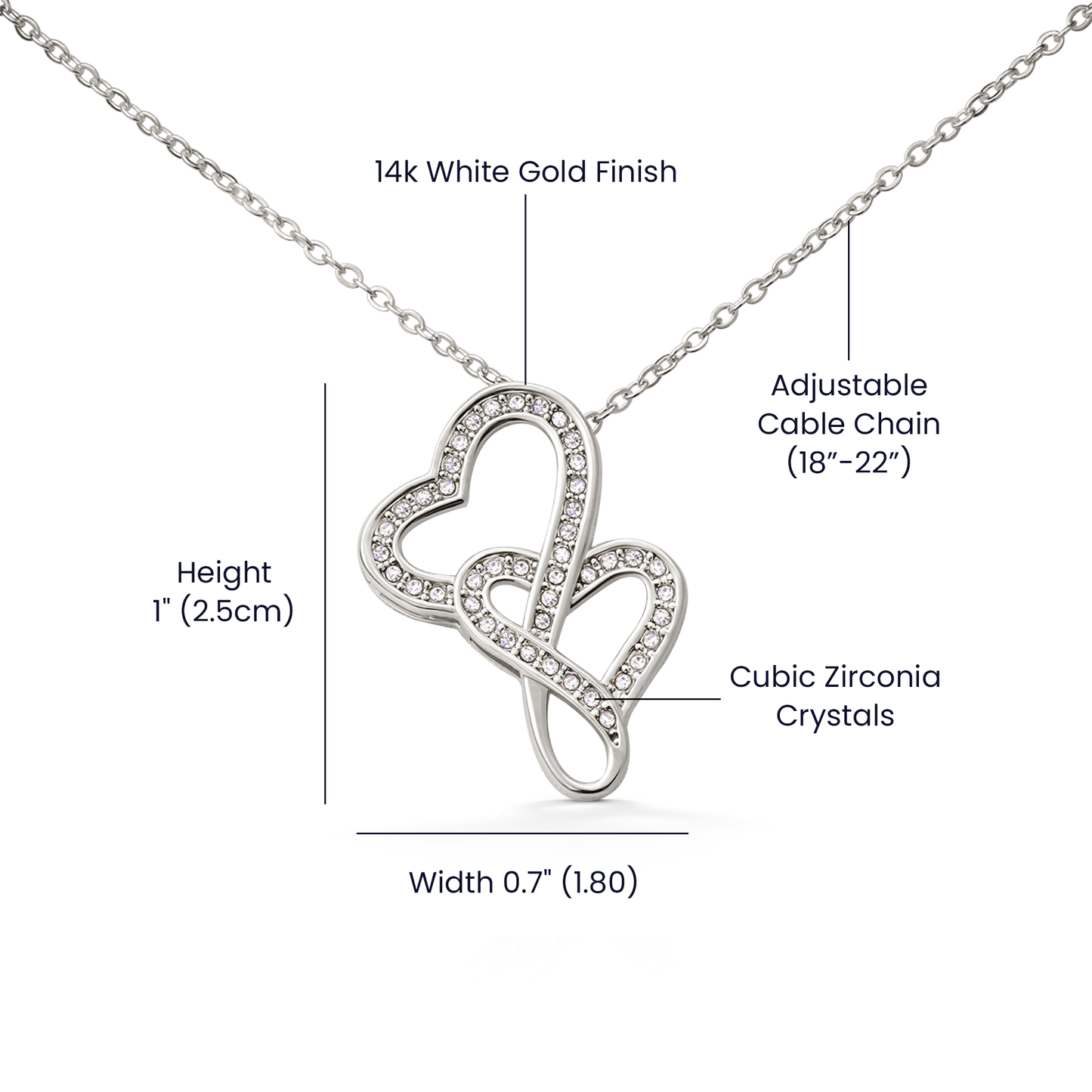 Heart-to-Heart Necklace for Girlfriend - "You Are My Everything" - Light Grey Hearts