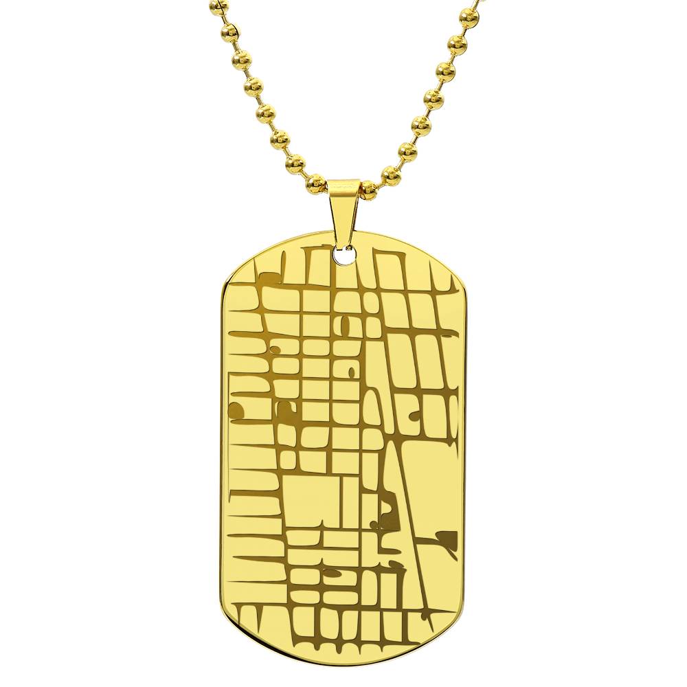 Engraved Map - Dog Tag Necklace